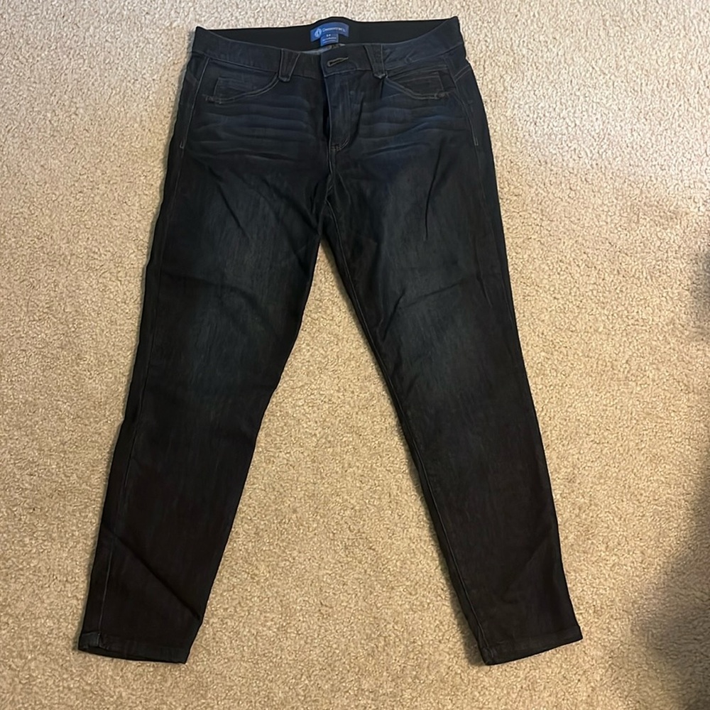Ann Taylor Democracy Size 14 petite black/very dark blue jeans